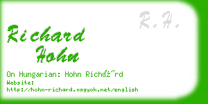 richard hohn business card